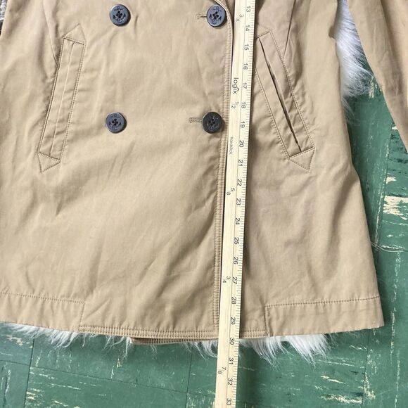 J CREW Factory $168 Bonded Trench Coat C8511 Long Jacket Khaki Tan Womens Size 4 - Picture 8 of 9